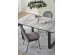 MARLEY extension table, color: top - white marble / grey, legs - black DIOMMI V-CH-MARLEY-ST