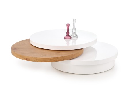MICHELLE c. table, color: white / golden oak DIOMMI V-CH-MICHELLE-LAW-DĄB_ZŁOTY