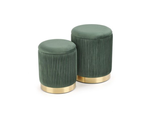 MONTY set of two stools: color: dark green DIOMMI V-CH-MONTY-PUFA-C.ZIELONY