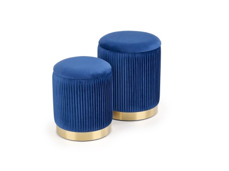 MONTY set of two stools: color: dark blue DIOMMI V-CH-MONTY-PUFA-GRANATOWY