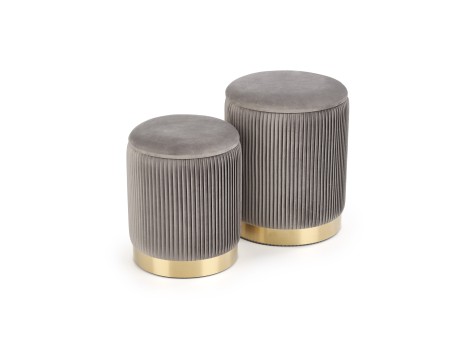 MONTY set of two stools: color: grey DIOMMI V-CH-MONTY-PUFA-POPIEL