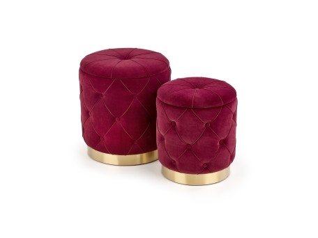 POLLY set of two stools, color: dark red DIOMMI V-CH-POLLY-PUFA-BORDOWY