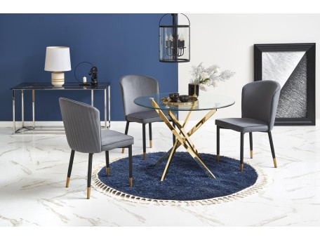 RAYMOND table, color: glass - transparent, legs - gold DIOMMI V-CH-RAYMOND-ST-ZŁOTY