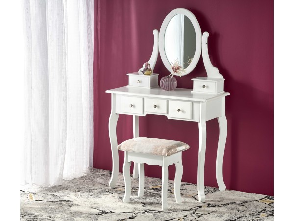 SARA dresser console with stool, white matt DIOMMI V-CH-SARA-KONSOLKA