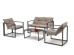 SHARK, garden set ( sofa + chair 2x + c. table ), color: black / cappuccino DIOMMI V-CH-SHARK-ZESTAW