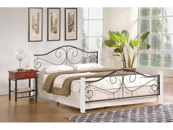 VIOLETTA 16 bed, color: ecru / black DIOMMI V-CH-VIOLETTA_160-LOZ-BIAŁY