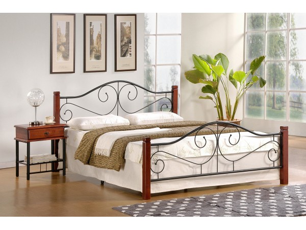 VIOLETTA bed color: ant. cherry/black DIOMMI V-CH-VIOLETTA_160-LOZ-CZEREŚNIA_ANT.