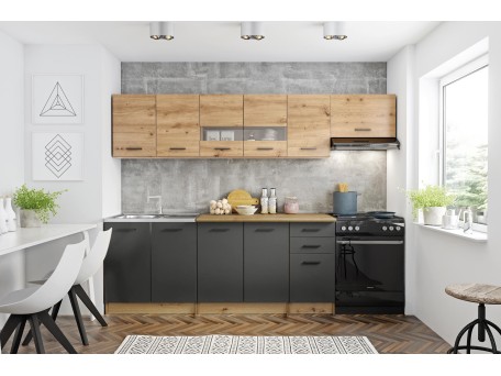 Κουζίνα PERŁA 260 - ΔΡΥΣ/ΣΚΟΥΡΟ ΓΚΡΙ DIOMMI V-PL-K-PERŁA 260-ARTISAN/C.POPIEL