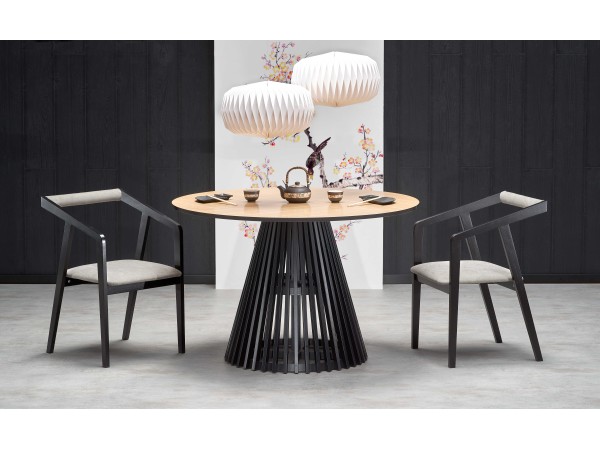 MIYAKI table natural oak, leg black DIOMMI V-PL-MIYAKI-ST