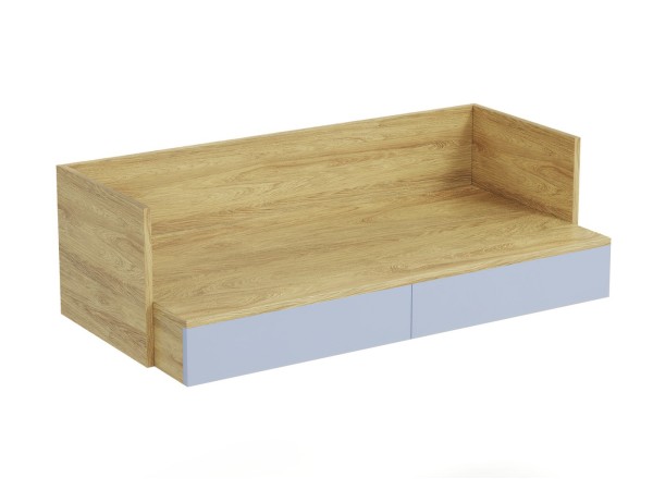 MOBIUS office desk 2S color: hikora oak/light blue DIOMMI V-PL-MOBIUS-BIURKO_2S-NIEBIESKI