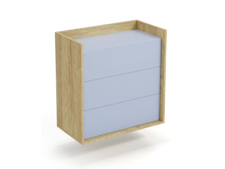 MOBIUS chest 3S color: hikora oak/light blue DIOMMI V-PL-MOBIUS-KOMODA_3S-NIEBIESKI