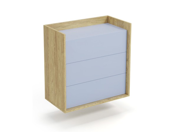 MOBIUS chest 3S color: hikora oak/light blue DIOMMI V-PL-MOBIUS-KOMODA_3S-NIEBIESKI