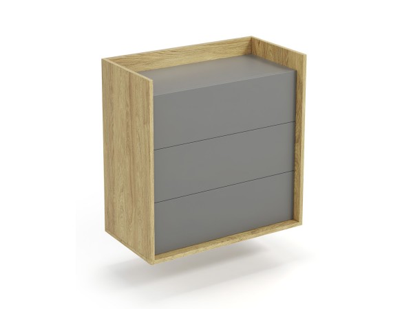MOBIUS chest 3S color: hikora oak/grey DIOMMI V-PL-MOBIUS-KOMODA_3S-SZARY