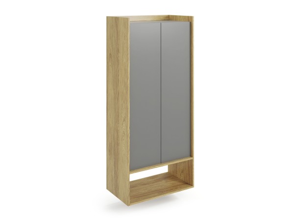 MOBIUS regal 2D color: hikora oak/grey DIOMMI V-PL-MOBIUS-REGAŁ_2D-SZARY