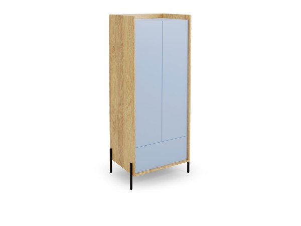MOBIUS cabinet 2D color: hikora oak/blue horizon DIOMMI V-PL-MOBIUS-SZAFA_2D-NIEBIESKI