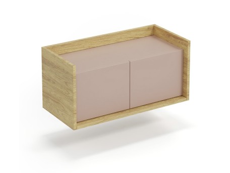 MOBIUS low cabinet 1D color: hikora oak/white DIOMMI V-PL-MOBIUS-SZAFKA NISKA_2D-ANT.RÓŻ