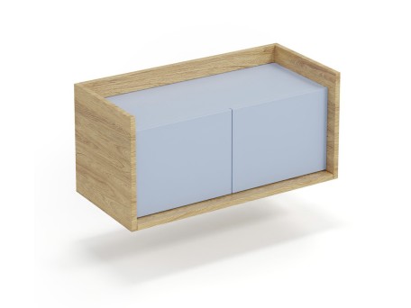 MOBIUS low cabinet 2D color: hikora oak/light blue DIOMMI V-PL-MOBIUS-SZAFKA NISKA_2D-NIEBIESKI