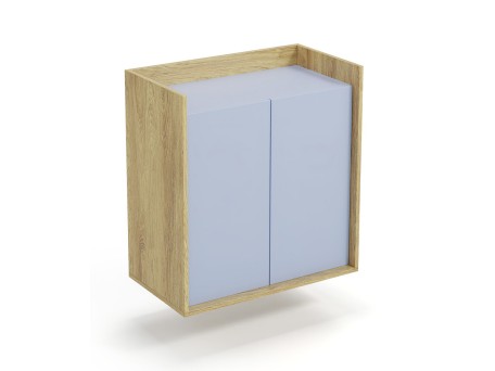 MOBIUS cabinet 2D color: hikora oak/light blue DIOMMI V-PL-MOBIUS-SZAFKA_2D-NIEBIESKI