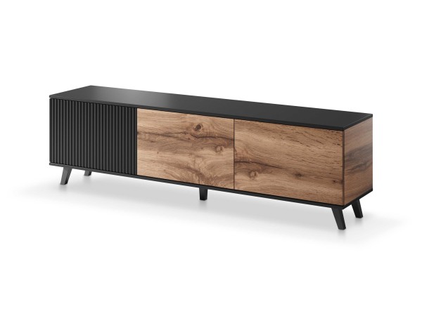 RANDOM RTV-2 TV-stand, color: wotan oak/black DIOMMI V-PL-RANDOM-RTV-2