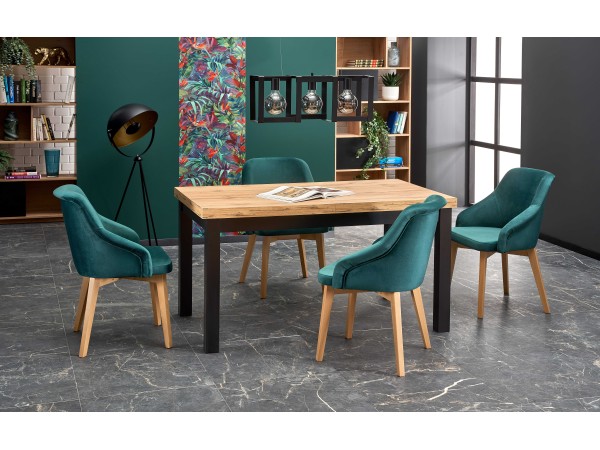 TIAGO extension table craft oak DIOMMI V-PL-TIAGO-ST-CRAFT/CZARNY