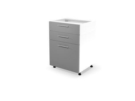 VENTO DS3-60/82 lower cabinet with drawers, color: white/light grey DIOMMI V-UA-VENTO-D3S_H-60/82-J.POPIEL