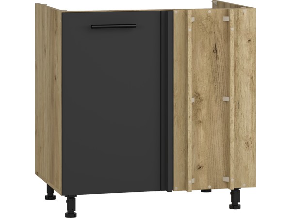 VENTO DK-80/82 corner sink cabinet, color: craft oak/antracite DIOMMI V-UA-VENTO-DKN-100/82-ANTRACYT
