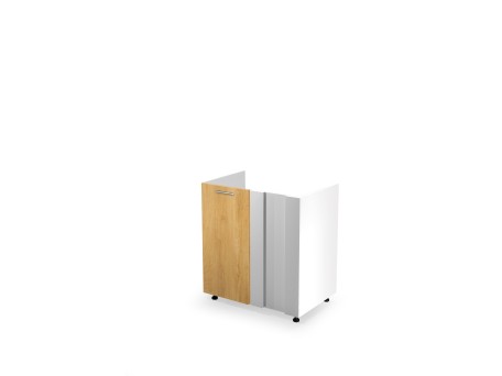 VENTO DK-80/82 corner sink cabinet, color: white / honey oak DIOMMI V-UA-VENTO-DKN-100/82-D.MIODOWY