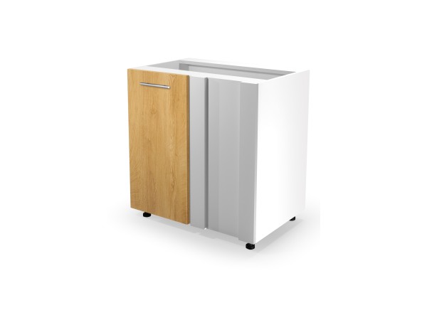 VENTO DN-100/82 corner lower cabinet, color: white / honey oak DIOMMI V-UA-VENTO-DN-100/82-D.MIODOWY