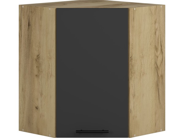 VENTO GN-60/72 corner top cabinet, color: craft oak/antracite DIOMMI V-UA-VENTO-GN-60/72-ANTRACYT