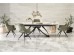 HILARIO extension table, white marble / black