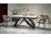 HILARIO extension table, white marble / black