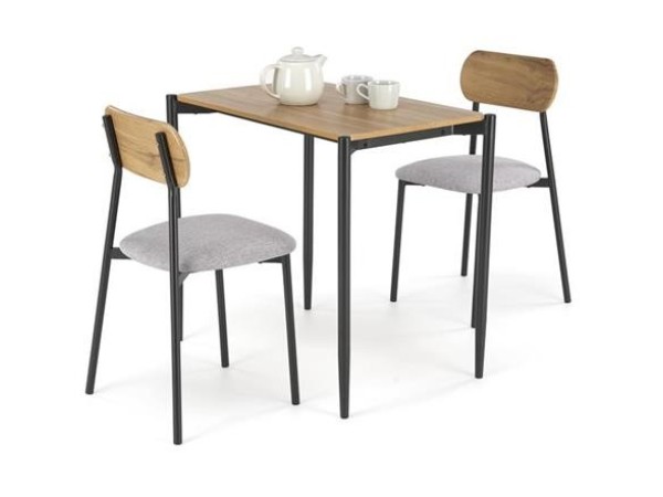 NANDO table + 2 chairs color: natural / black