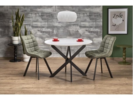 EDGAR 2 table, top - white marble, legs - black