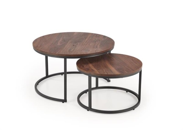 JAVA set of 2 c. tables, walnut / black