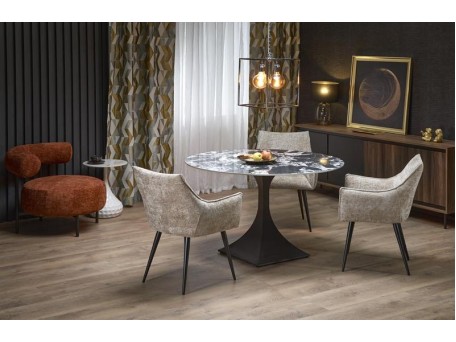 MANUEL round table, black marble / black