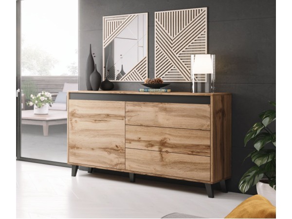NORD chest of drawers antracyt/black