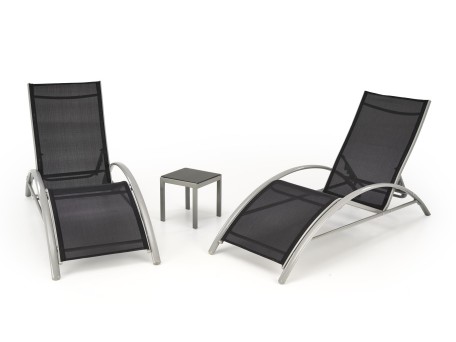 EMBOLO set of 2 sunbeds + table