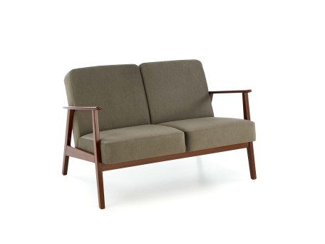 MILANO 2S sofa, olive CASTEL#39 / dark walnut