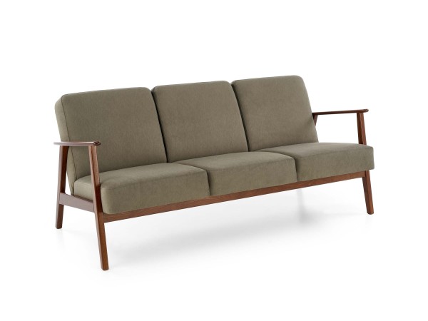 MILANO 3S sofa, olive CASTEL#39 / dark walnut