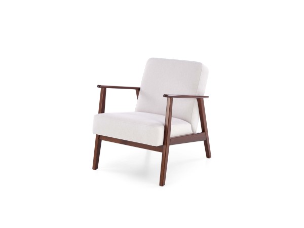 MILANO 1S, leisure chair, light beige CASTEL#04 / dark walnut