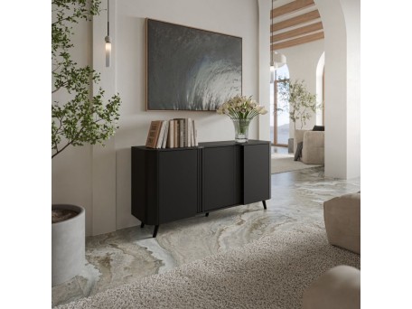 VOLARE chest of drawers 150 (3D) black mat/ black mat