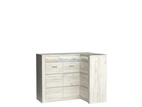 INDIANAPOLIS corner chest of drawers KAT I15 kraft white