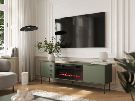 TRESSE TV Stand 180 EF beige ( possibility of installing a fireplace, ordered separately CAMA-KOMINEK-ELEKTRYCZNY-... )