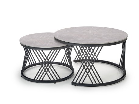 FLAMINGO set of 2 coffee tables, grey marble