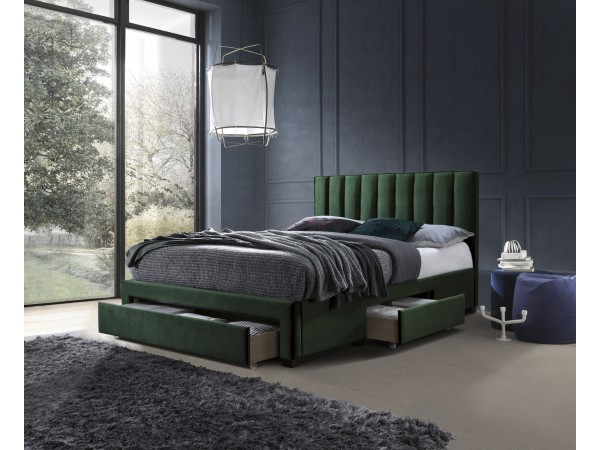 GRACE bed with drawers, color: dark green GRACE bed with drawers, color: dark green