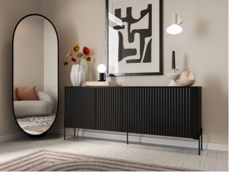 VERA chest of drawer 190 black ( 1 pcs. = 2 box )