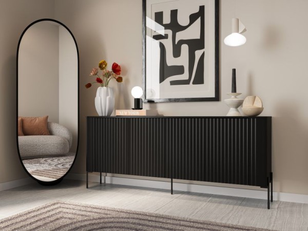 VERA chest of drawer 190 black ( 1 pcs. = 2 box )