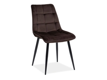 Επενδυμένη καρέκλα ύφασμιμι Chic 50x43x88 μαύρο/καφέ βελούδο DIOMMI CHICVCBR