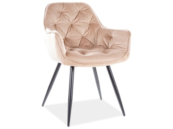 CHERRY VELVET CHAIR ΜΑΥΡΟ ΠΛΑΙΣΙΟ / ΜΠΕΖ BLUVEL 28 DIOMMI CHERRYVCBE