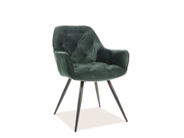 CHERRY VELVET CHAIR ΜΑΥΡΟ ΠΛΑΙΣΙΟ / GREEN BLUVEL78 DIOMMI CHERRYVCZ